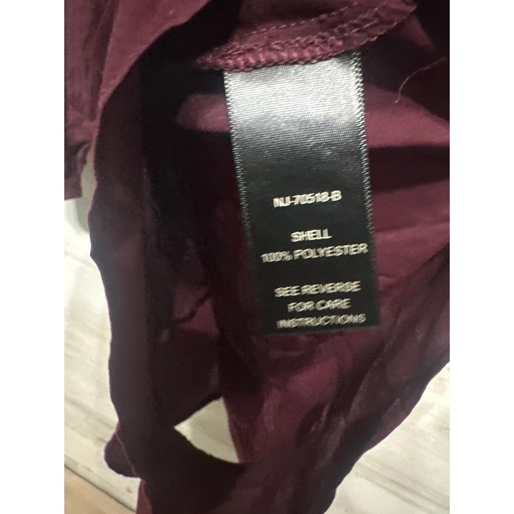Ark & Co. Romper Women Small Burgundy Long Sleeve V-Neck Surplice NWT - Picture 3 of 3
